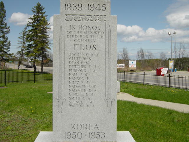 death records on Cenotaph Simcoe County