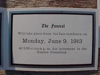 Funeral Notice for Frederick R. Young of Crediton, Huron County Ontario, 1875 - 1913